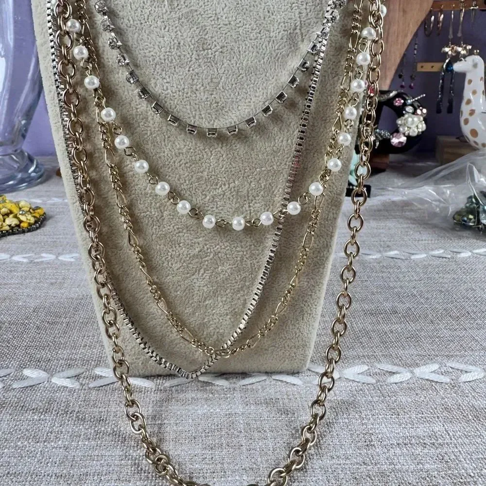 Elegant Gold and Silver Layered Necklace